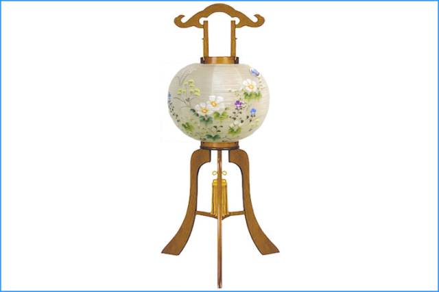 盆提灯 萩の香 絹二重絵入 12号 (858-4132)送料無料