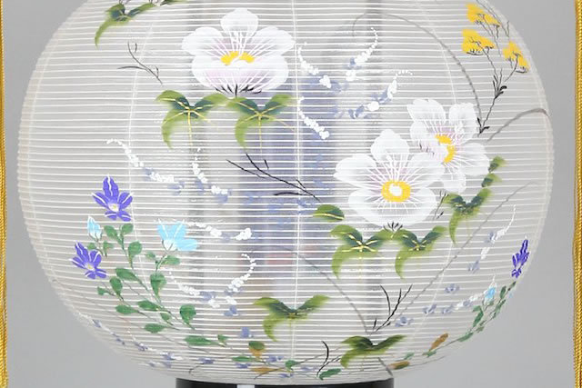 盆提灯 廻転行灯 あかり11号 蘭蒔絵絹絵入(8615-11-776)