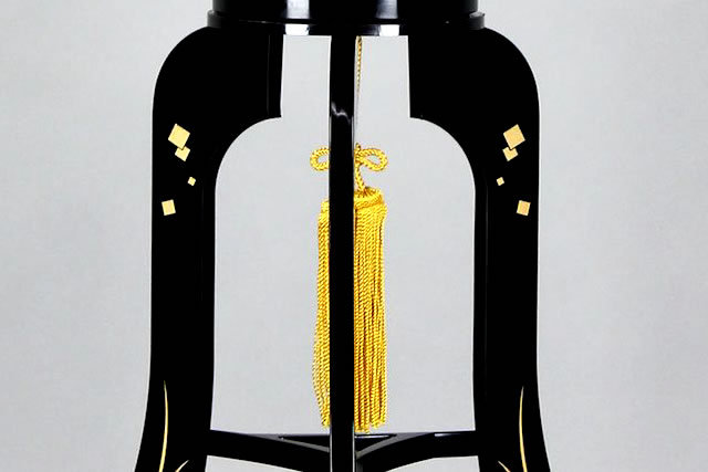 盆提灯 廻転行灯 あかり11号 蘭蒔絵絹絵入(8615-11-776)