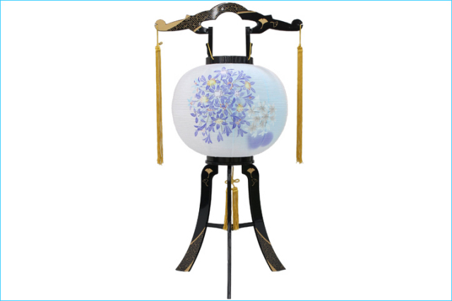 盆提灯 廻転行灯 あかり11号 綾型蒔絵 絵入 (879-7091)
