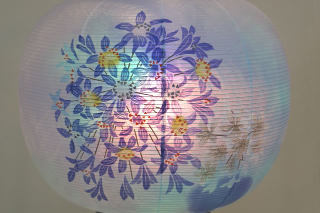 盆提灯 廻転行灯 あかり11号 綾型蒔絵 絵入 (879-7091)